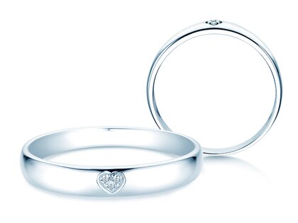 Solitärring Heart Petite in Silber