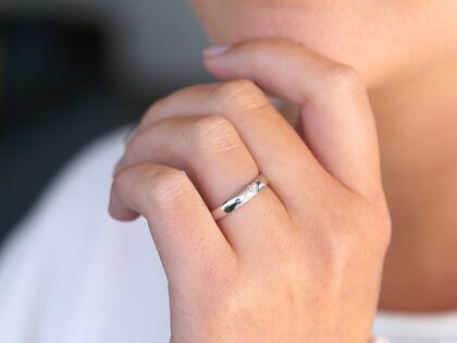 Solitärring Heart Petite in Silber