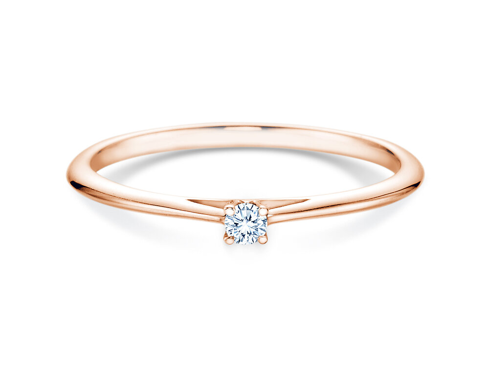 Solitärring Heaven 4 in 14K Roségold mit Diamant 0,07ct G/SI