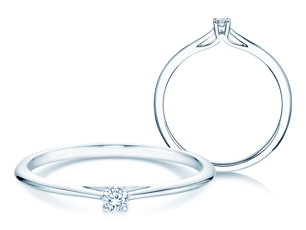 Solitärring Heaven 4 in Platin 950/- mit Diamant 0,05ct