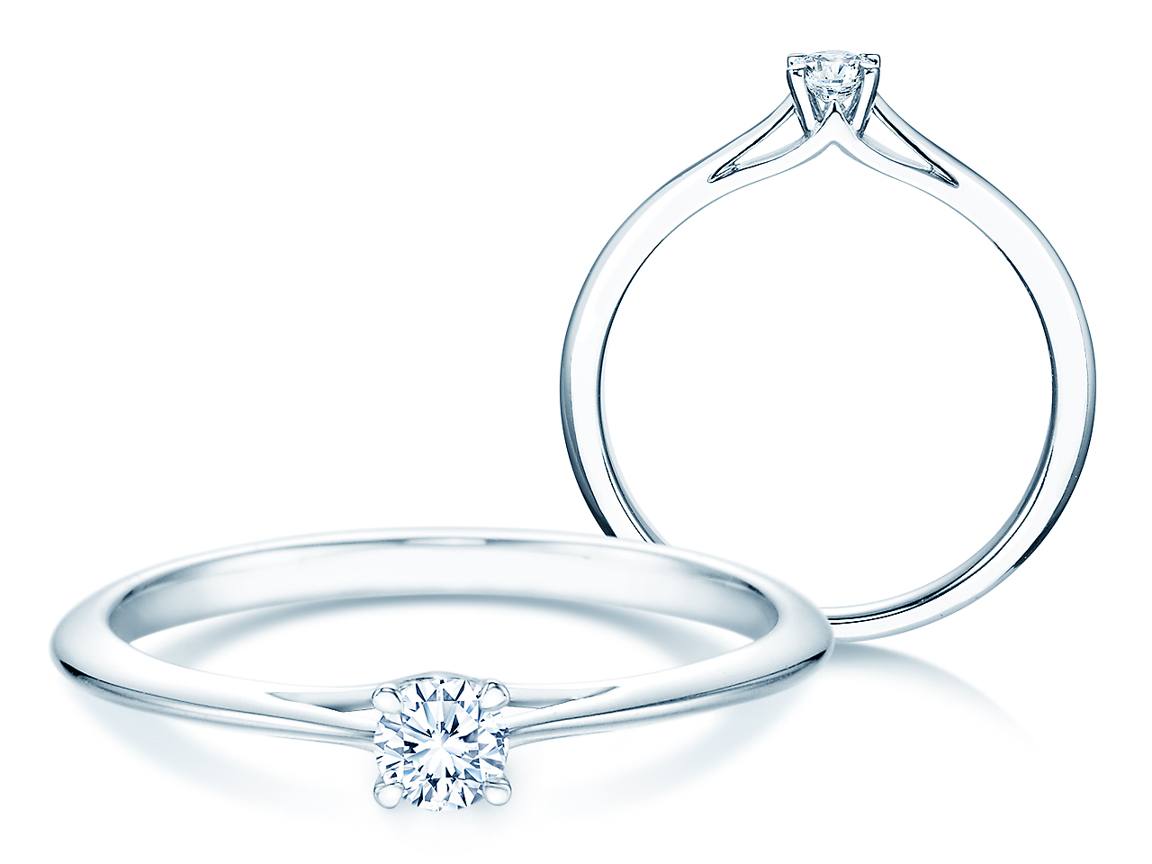 Solitärring Heaven 4 in Platin 950/- mit Labordiamant 0,15ct