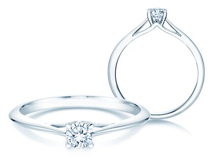 Solitärring Heaven 4 in 14K Weißgold mit Diamant 0,25ct