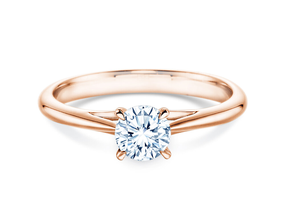 Solitärring Heaven 4 in 9K Roségold mit Diamant 0,50ct G/SI