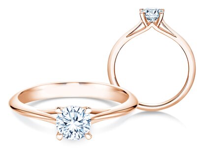 Solitärring Heaven 4 in 14K Roségold mit Diamant 0,75ct H/SI