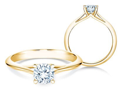 Solitärring Heaven 4 in 14K Gelbgold mit Diamant 0,75ct H/SI