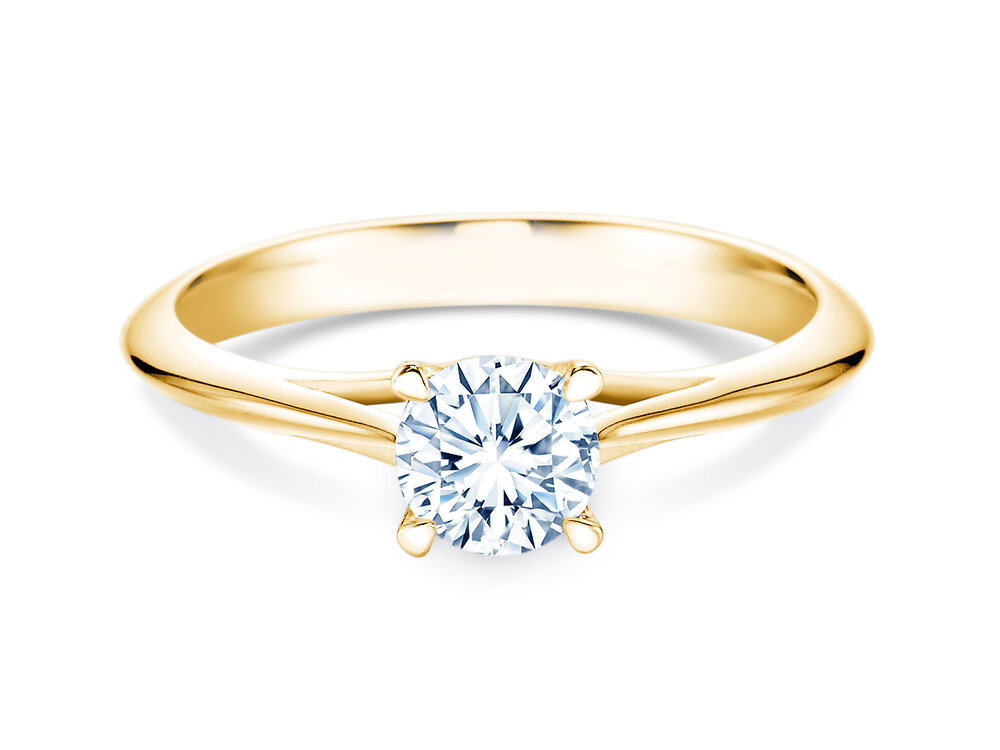 Solitärring Heaven 4 in 18K Gelbgold mit Labordiamant 0,75ct E/VS