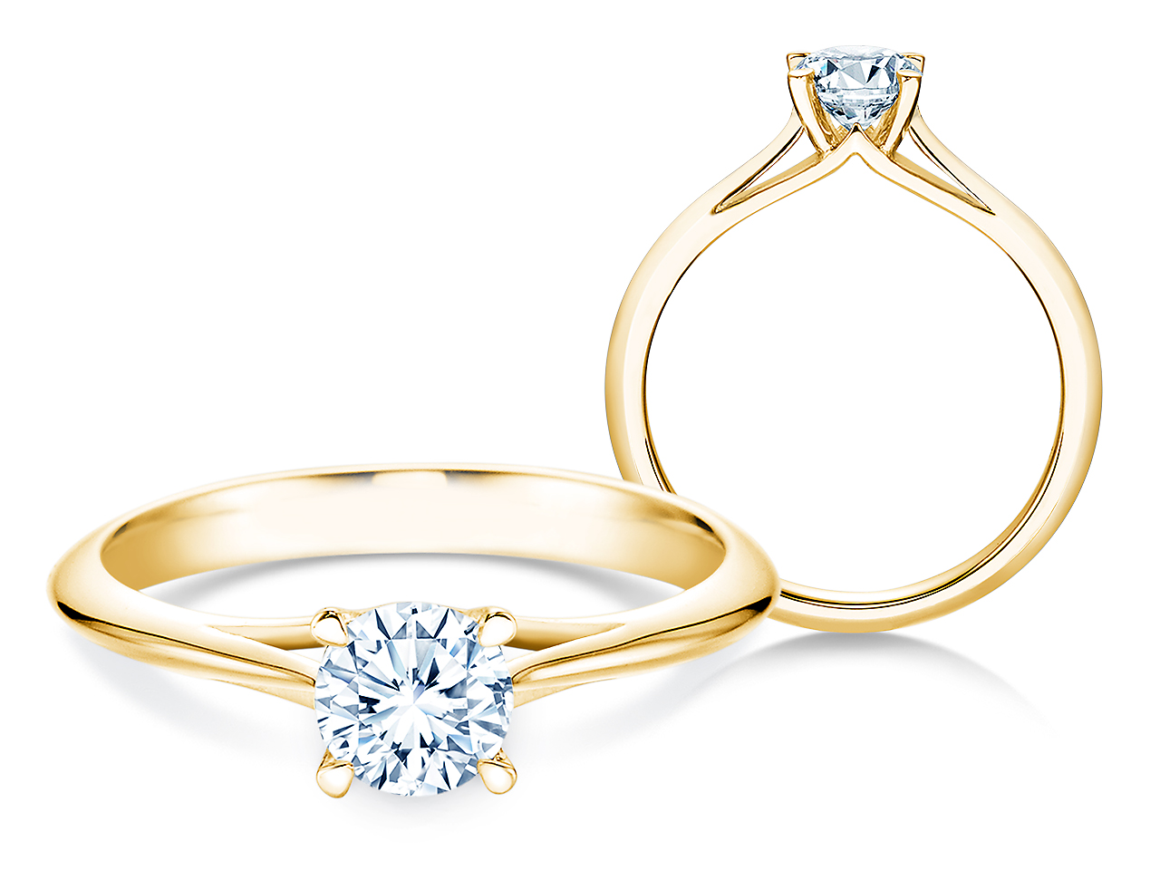 Solitärring Heaven 4 in 9K Gelbgold mit Diamant 0,75ct D/IF