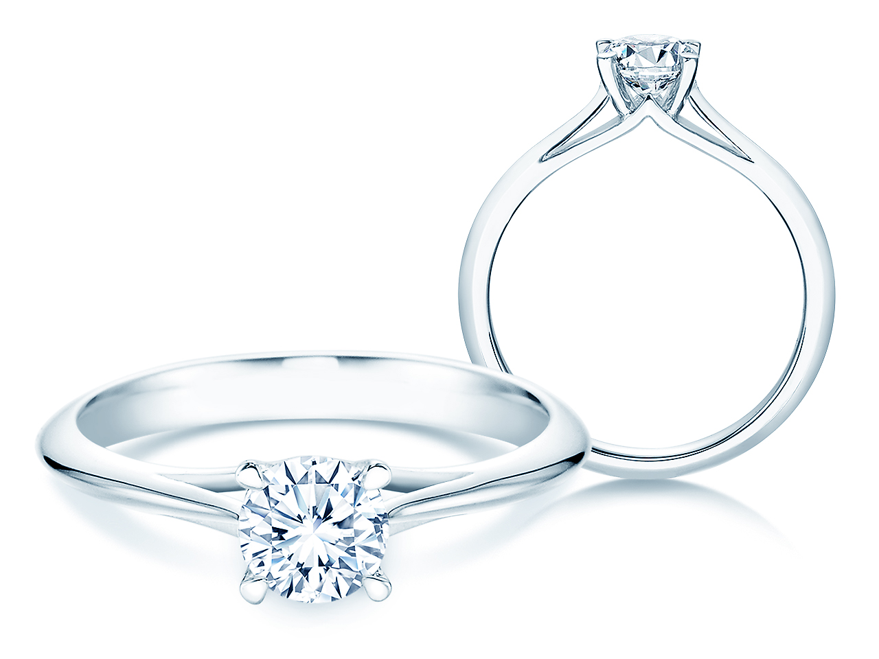 Solitärring Heaven 4 in 9K Weißgold mit Diamant 0,75ct