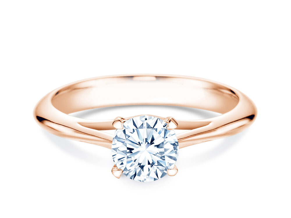 Solitärring Heaven 4 in 9K Roségold mit Labordiamant 1,00ct E/VS