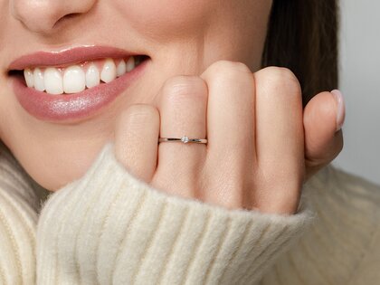 Solitärring Heaven 6 Petite in 14K Weißgold mit Diamant 0,035ct G/SI