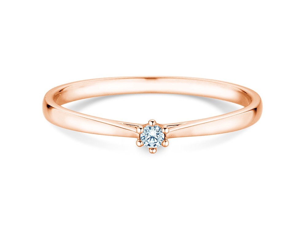 Solitärring Heaven 6 Petite in 14K Roségold mit Diamant 0,035ct G/SI