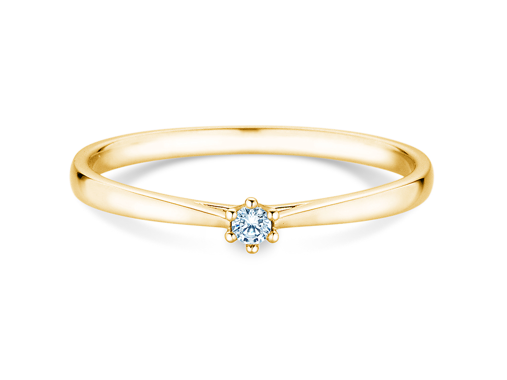 Solitärring Heaven 6 Petite in 14K Gelbgold mit Diamant 0,035ct G/SI