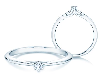 Solitärring Heaven 6 in Platin 950/- mit Diamant 0,05ct