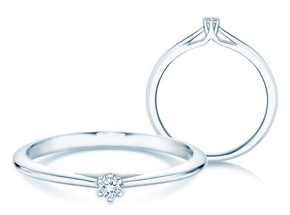 Solitärring Heaven 6 in Silber 925/- mit Diamant 0,07ct