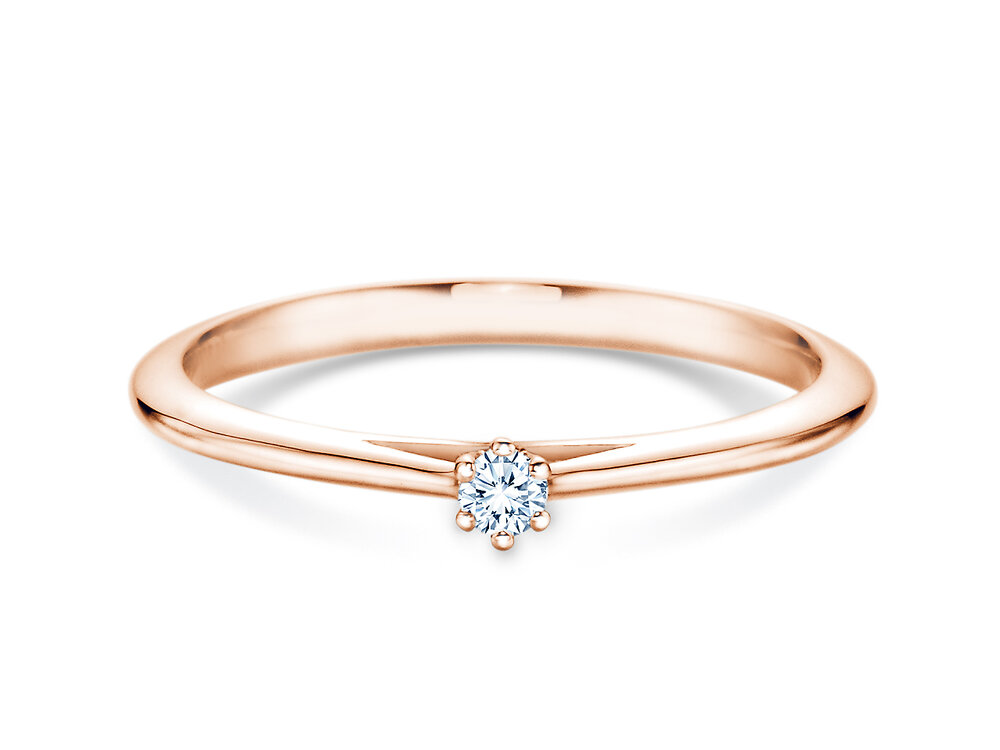 Solitärring Heaven 6 in 14K Roségold mit Diamant 0,05ct G/SI