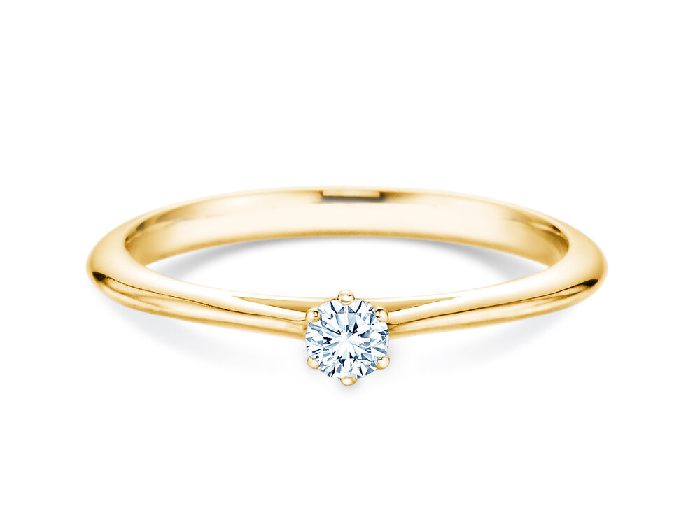 Solitärring Heaven 6 in 14K Gelbgold mit Diamant 0,10ct G/SI