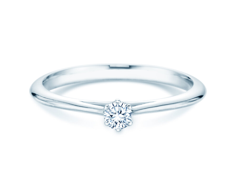 Solitärring Heaven 6 in 18K Weißgold mit Diamant 0,10ct G/SI
