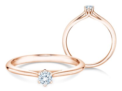 Ring Heaven 6 in 9K Roségold mit Labordiamant 0,15ct E/VS