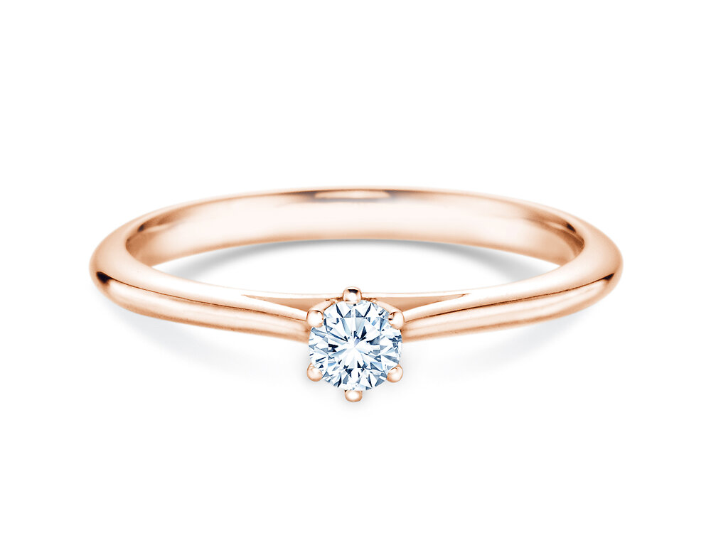 Solitärring Heaven 6 in 18K Roségold mit Diamant 0,15ct G/SI