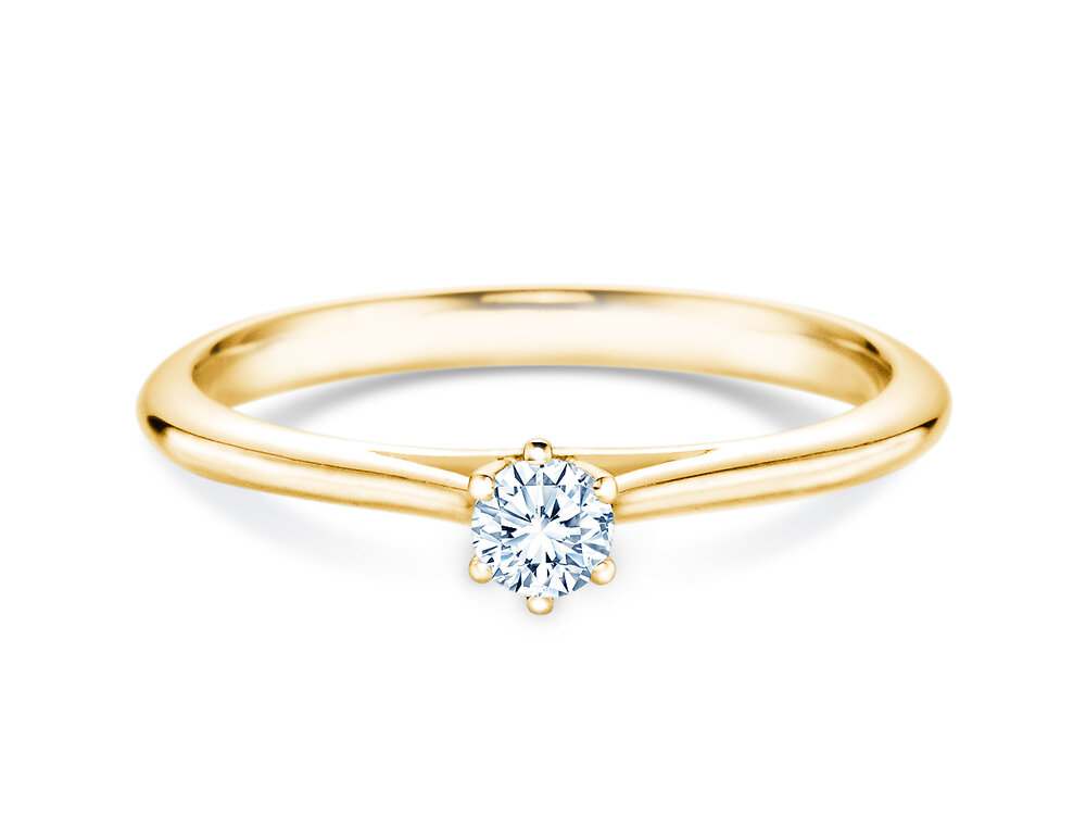 Solitärring Heaven 6 in 14K Gelbgold mit Diamant 0,15ct G/SI