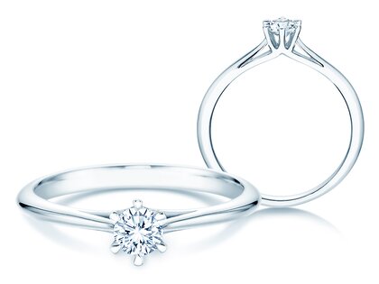 Solitärring Heaven 6 in 9K Weißgold mit Diamant 0,25ct