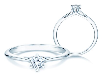 Solitärring Heaven 6 in 14K Weißgold mit Diamant 0,25ct
