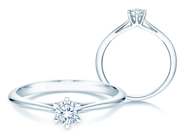 Solitärring Heaven 6 in 9K Weißgold mit Diamant 0,25ct