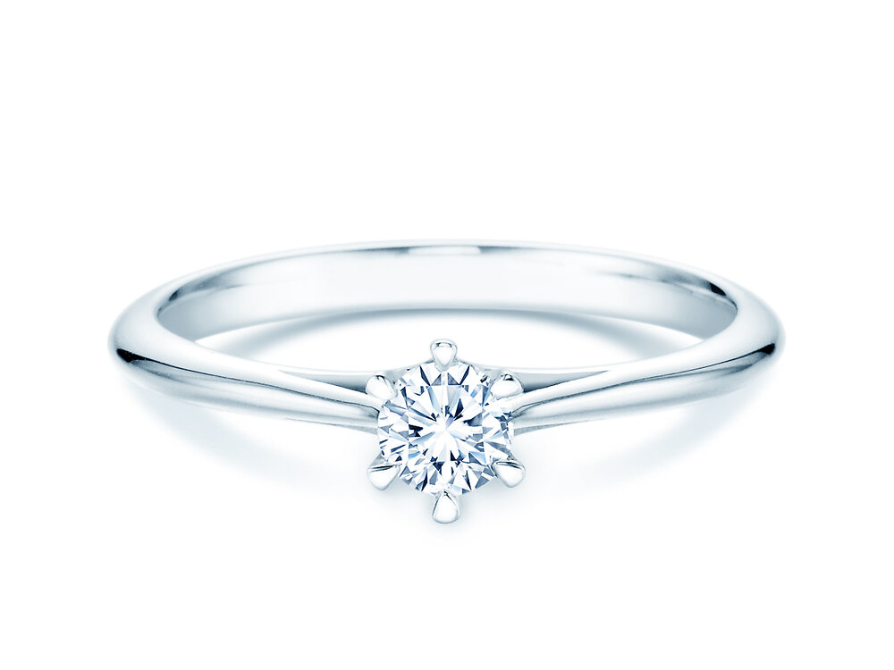 Solitärring Heaven 6 in 9K Weißgold mit Diamant 0,25ct G/SI