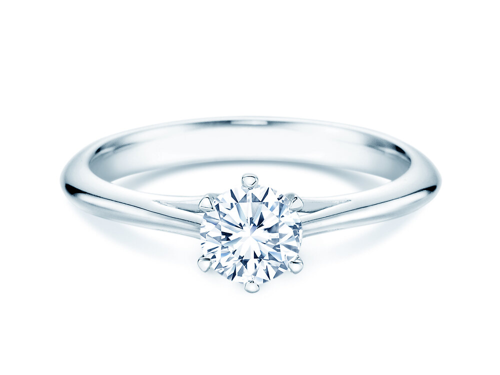 Solitärring Heaven 6 in Platin 950/- mit Diamant 0,50ct G/SI