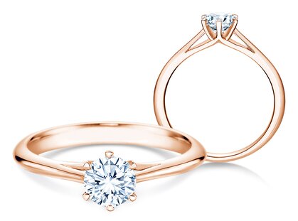 Solitärring Heaven 6 in 14K Roségold mit Diamant 0,50ct H/SI