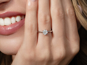 Solitärring Heaven 6 in 9K Weißgold mit Diamant 0,75ct