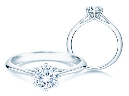 Solitärring Heaven 6 in 14K Weißgold mit Diamant 0,75ct