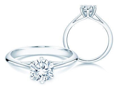 Solitärring Heaven 6 in 9K Weißgold mit Diamant 1,00ct