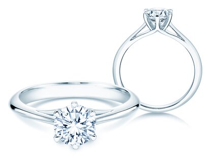 Solitärring Heaven 6 in 14K Weißgold mit Diamant 1,00ct