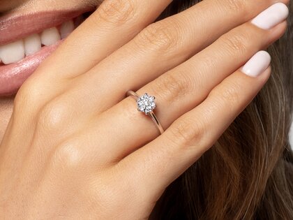 Solitärring Heaven 6 in 9K Weißgold mit Diamant 0,75ct