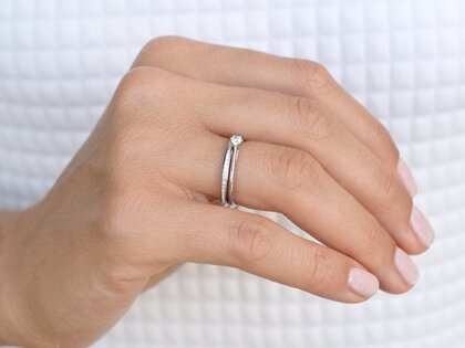 Solitärring Heaven 6 in Silber 925/- mit Diamant 0,15ct G/SI