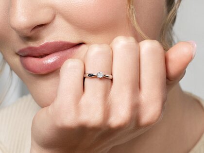 Solitärring Joy in 9K Weißgold mit Diamant 0,25ct