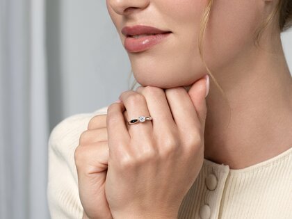 Solitärring Joy in 9K Weißgold mit Diamant 0,50ct
