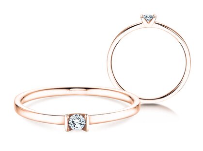 Solitärring Love in Roségold
