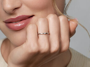 Solitärring Melody in Silber 925/- mit Diamant 0,05ct H/SI