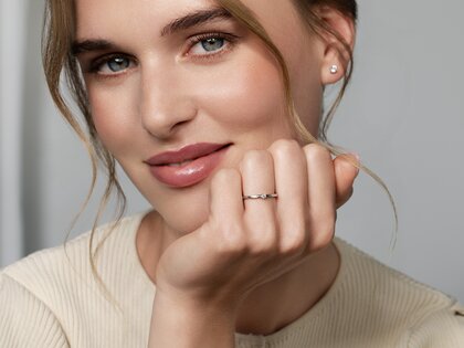 Solitärring Melody in Silber 925/- mit Diamant 0,05ct H/SI