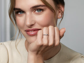 Solitärring Melody in Silber 925/- mit Diamant 0,15ct G/SI