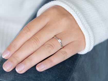 Solitärring Melody in Silber 925/- mit Labordiamant 0,15ct E/VS