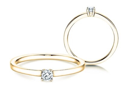 Solitärring Modern Petite in Gelbgold
