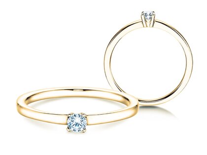 Solitärring Modern Petite in Gelbgold