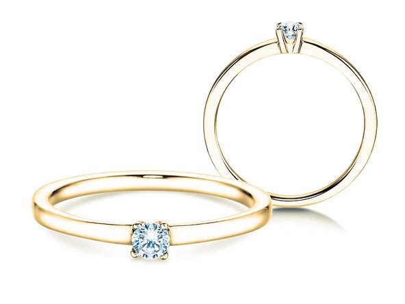 Solitärring Modern Petite in Gelbgold