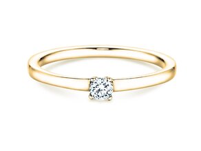 Solitärring Modern Petite in Gelbgold