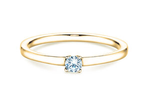 Solitärring Modern Petite in Gelbgold