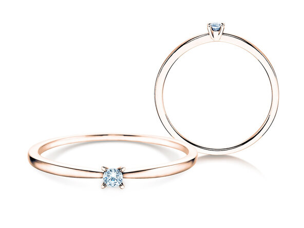 Solitärring Modern Petite in 14K Roségold mit Diamant 0,05ct G/SI