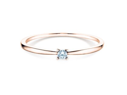 Solitärring Modern Petite in 14K Roségold mit Diamant 0,05ct G/SI